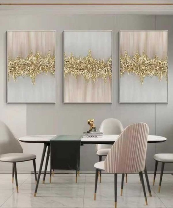 Silver Frame 60*90 Cm Crystall Porsalein Painting Decorative For Living Room Gold  Diamound Effect